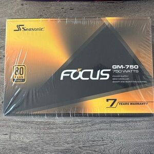 NIB Focus GM-750 Power Supply - Black and Gold